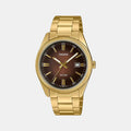 Enticer Men Quartz Brown Dial Analog Stainless Steel Watch A2375