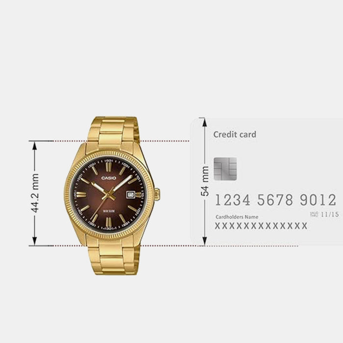 Enticer Men Quartz Brown Dial Analog Stainless Steel Watch A2375