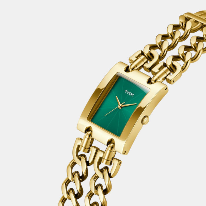 Gt Mod Heavy Metal Women Quartz Green Dial Analog Stainless Steel Watch Gw0740L2