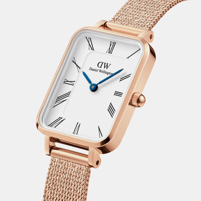 Quadro Women Quartz White Dial Analog Mesh Watch DW00100687K