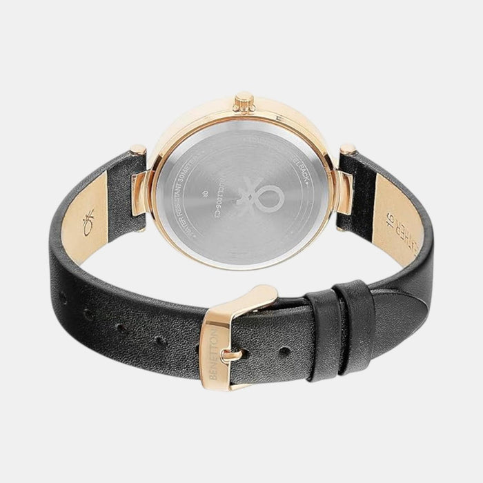 Signature Women Quartz Black Dial Multi-Function Leather Watch UWUCL1006