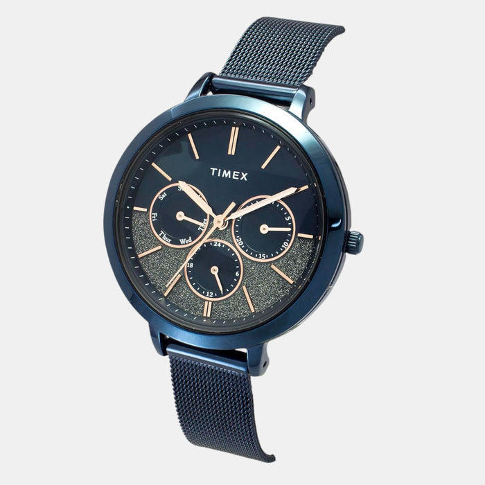 Trendline Women Quartz Blue Dial Multi-Function Stainless Steel Watch TWEL14508