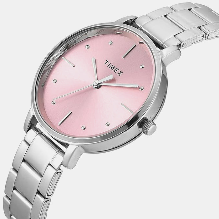 Trendline Women Quartz Pink Dial Analog Stainless Steel Watch TWEL15824